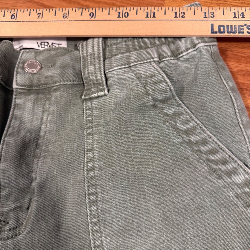 Vervet Los Angeles Olive Green Cargo Pants Straight Leg Utility Jeans Womens 27 - Picture 4 of 10